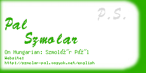 pal szmolar business card